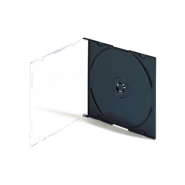 CD : pochettes et boitiers: Boîtier standard pour 2 CD, épaisseur 10 mm,  plateau noir