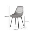 OK-Living Chaise de jardin Chaise de terrasse Chaise de balcon Klaas gris Chaise avec siège-baquet (Lot de 4)-2