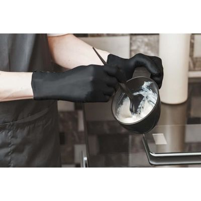 R MOVE 100 Gants En Nitrile Noirs Extra Résistants (6g) - Épais, Sans Latex, Alimentaires, Tailles S+