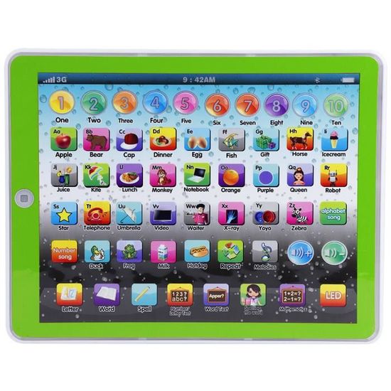 Tablette enfant - Jouet d'apprentissage de l'anglais - Vert - Contenu éducatif et ludique - Jeux - Jouets Tablette enfant - Jouet d'apprentissage de l'anglais - Vert - Contenu éducatif et ludique - Jeux - Jouets