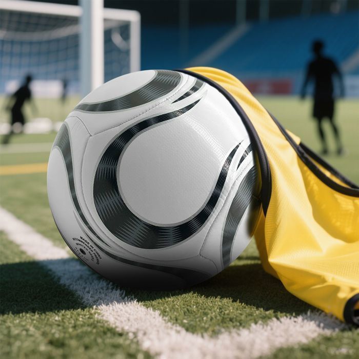 POENVFPO Ballon de Football Professionnel à Haute élasticité, Coup de Pied en Cuir PU, Idéal pour Les Entraînements et Les Matchs, Ballon d'Examens ( Taille 4