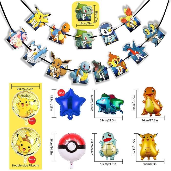 Pokemon ballon de dessin animé décoration, pikachu ballons, kit de