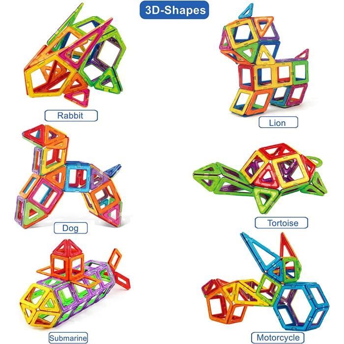 Jeux de Aimant?�s Construction Magnetiques Enfants 114 PCS, Jouet pour Fille Garcon Enfants 3 4 5 