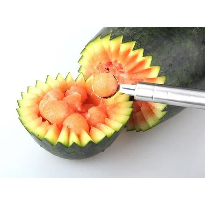 Decoupe fruit,Couteau à découper les fruits à la pastèque et au Melon,boule  à creuser,boule à glace,boule à [C790032426] - Cdiscount Maison