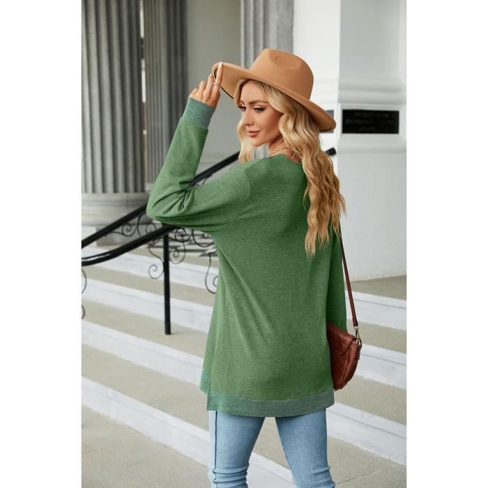 Pull Femme Col V Manches Longues - Tissu Polyester Doux Et Extensible, Coupe Standard Ou Oversize, Pour Quotidien, Travail, Automne/hiver - 4