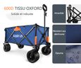 Chariot de transport chariot de jardin  pliable charge maximale de 100KG pour extérieur camping pique-nique plage bleu-3