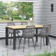 OK-Living Chaise de jardin Chaise de terrasse Chaise de balcon Klaas gris Chaise avec siège-baquet (Lot de 4)-3