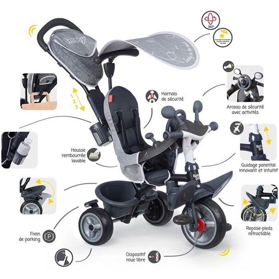 Tricycle évolutif Baby Balade Plus bleu SMOBY - Dès 10 mois Tricycle évolutif Baby Balade Plus bleu SMOBY - Dès 10 mois