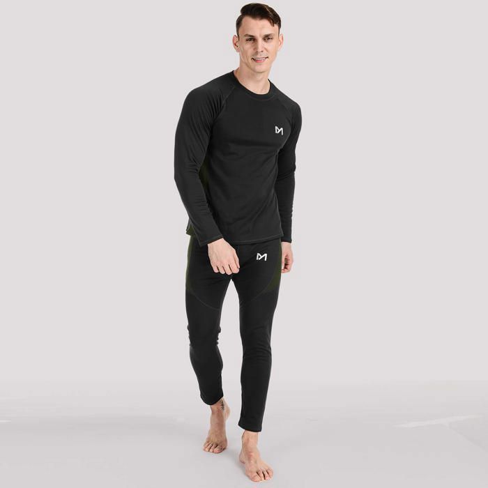 MEETYOO Ensemble Sous-Vêtements Thermiques Hommes - Chaleur, Respirant, 92% Polyester 8% Elasthanne - S à XXL