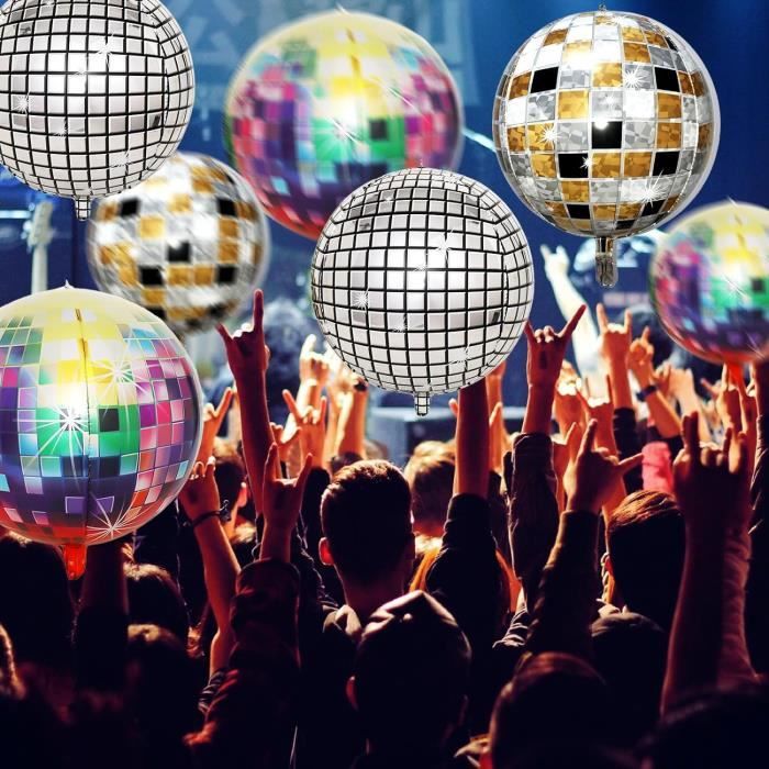 Ballon aluminium boule disco de couleur argent pour votre discothèque