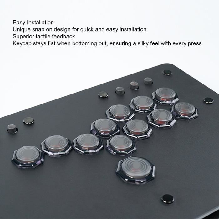 EMagTech – Lot De 8 Boutons Poussoirs Multicolores – Compatible Avec Machines D’arcade – Diamètre 28 Mm – Interrupteur Feuille Or