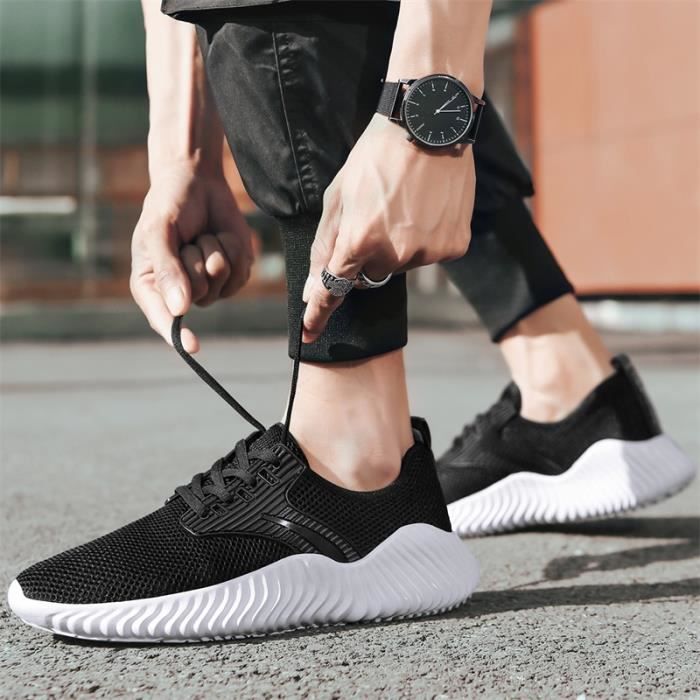 Baskets Homme JS Ultra l g res grande taille Noir Noir