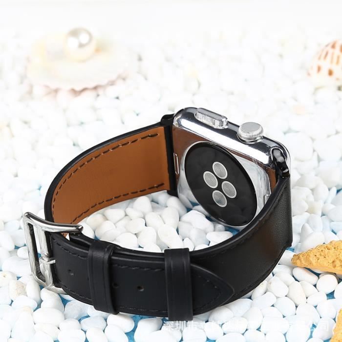 Bracelet en Cuir de Vache Compatible avec Apple Watch 42mm toutes les  versions iWatch Série 4 / 3 / 2 / 1 Homme Femme Marron foncé , -  Achat/vente bracelet de montre Mixte Cuir - Cdiscount