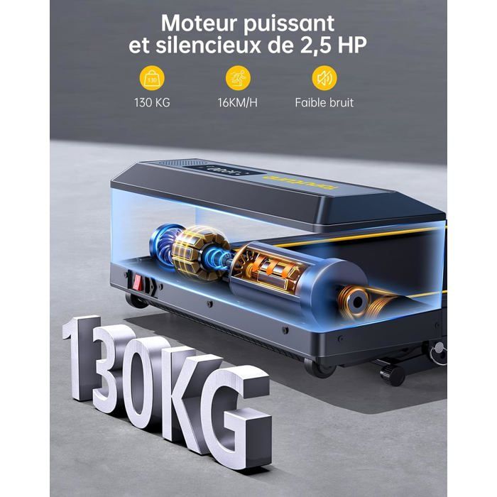 Tapis De Course Pliable PRIXTON RF350, Vitesse Max 16 Km/h, 16 Programmes, 15 Niveaux D'inclinaison, Haut-parleurs, App Mobile - Sport Tapis De Course 16km/h