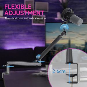 Bras de Microphone, Bras Articulé Micro avec Lumière RGB pour Blue Yeti
