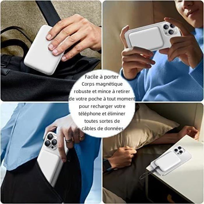 Batterie Externe Magnétique Power Bank 5000mAh 20W PD - Charge Rapide Pour IPhone, Neuf