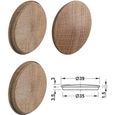 4x Cache trou bois 35 mm Chêne naturel vis plastique capuchon protection perçage-0