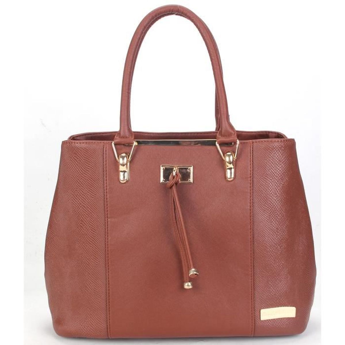 Sac à Main Femme Tendance Chic - Bandoulière Effet Crocodile Noir