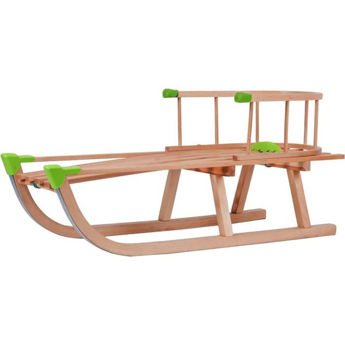 GaGadumi Traîneau Luge en Bois 90 cm avec Dossier et Corde de Traction