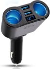 ZEMINPEOEL QC 3.0 Chargeur Allume Cigare USB, 12V 15W Ports USB + 2 Prises Adaptateur Allume-Cigare Chargeur de Voiture