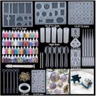 MANDY TENFLLYWINGS Kit d'outils de moule 277pièces moules de moulage de résine pour l'artisanat bijoux époxy en silicone bricolage