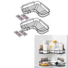 AODUX Lot de 2 Etagère de Douche d'angle sans Perçage en Métal pour Douche Support Antirouille Autocollant pour Articles de Salle de