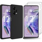 Coque Silicone Noir + 2 Verres Trempes Pour Xiaomi Redmi Note 12 Pro Plus Little Boutik©