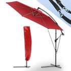 VOUNOT® Parasol déporté inclinable avec sangle de fixation 3M Rouge - Rotatif 360° - Inclinaison réglable - Housse de protection