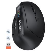 Souris Ergonomique Sans Fil, Souris Verticale Rechargeable Bluetooth, 2400 DPI, pour Windows/Mac/Ordinateur Portable/PC, Noir