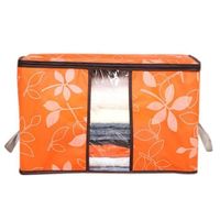 Organisation d'entreposage - Sacs de rangement à empiècements imprimés à fleurs de designer orange