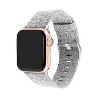 Bracelet de rechange en Canvas Watch Strap Replacement compatible pour Apple Watch IWatch 1/2/3/4 Gris claire