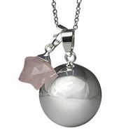 Bola de grossesse avec chaîne cadeau naissance - Etoile Quartz Rose