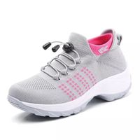 Basket Femme - LEOCLOTHO - Chaussures de Sport Travail Running Femmes - Respirant Léger Confortable - Gris