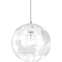 Relaxdays Lampe à suspension abat-jour boule globe monde métal luminaire plafond Ø 30 cm, plusieurs couleurs - 4052025961503