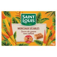 SAINT LOUIS - Morceaux Sécables Sucre De Canne 1Kg - Lot De 4