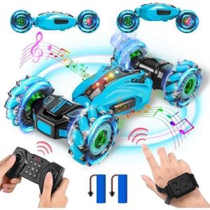 Yellcetoy Voiture Telecommandé Tout Terrain, RC Stunt Auto avec la Main 2,4 GHz 4WD Offroad RC Spray Car avec Musique et Lumière, Cadeau Enfants 4 5 6 7 8 9 10+ Ans Rouge