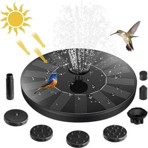 Fontaine Solaire De Jardin 6 Buses – Pompe Écologique Pour Abreuvoir Oiseaux, Baignoire Oiseaux, Étang Ou Patio Sans Électricité