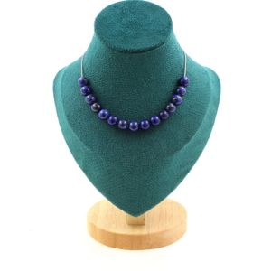Collier Perles Lapis Lazuli 5A Et Labradorite 8 Mm - Chaine, Neuf Avec étiquettes