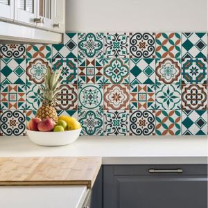 A Ibeans Carrelage Adh/éSif Autocollant Mural Imperm/éAble DIY en 3D Sticker Carrelage Mural Auto-Adh/éSif Mosa/ïQue D/éCoration De Cuisine en Vinyle