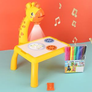 TABLE A DESSIN Dessin - Graphisme,Projecteur Led pour enfants,Table de dessin artistique,tableau de peinture,bureau,artisanat,outils- Type Yellow-A