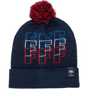 TENUE DE FOOTBALL Bonnet pompon FFF - Collection officielle Equipe de France de Football - Taille homme