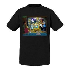 T-SHIRT T-shirt Enfant Noir Simpson Bart Jesus Nativite Chretien Parodie