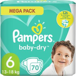 COUCHE Couches PAMPERS Baby-Dry taille 6 (13-18 kg) - 70 