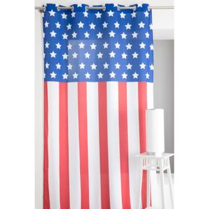 OZWIUC Rideaux Occultants Isolants Thermiques Drapeau américain Vintage 150x165 cm Salon Acoustiques Anti Froid pour Chambre Lot de 2 Oeillets Opaque Anti Chaleur Anti Bruit