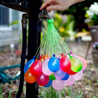 555 Ballons D’eau à Fermeture Auto – Latex Naturel, 15 Sachets + 4 Raccords Robinet – Pour Batailles D’eau été