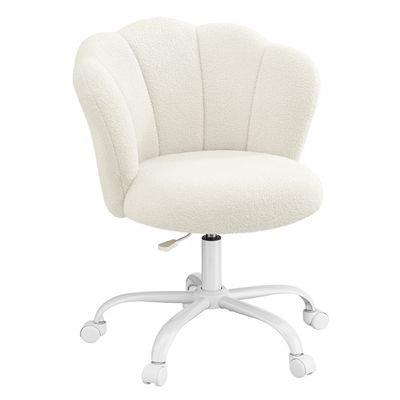 Chaise De Bureau Scandinave Blanche - Réglable En Hauteur, Roulettes, Dossier Ergonomique - Supporte 80 Kg Chaise Design Pour Bureau Maison
