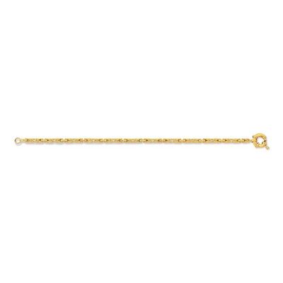 Bracelet Maille Grain De Café Plaqué Or 18k - Longueur 20cm, Largeur 5mm, Mixte