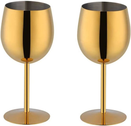 Lot De 4 Verres à Vin Acier Inoxydable Cambridge - 532ml Bleu Marine Incassable