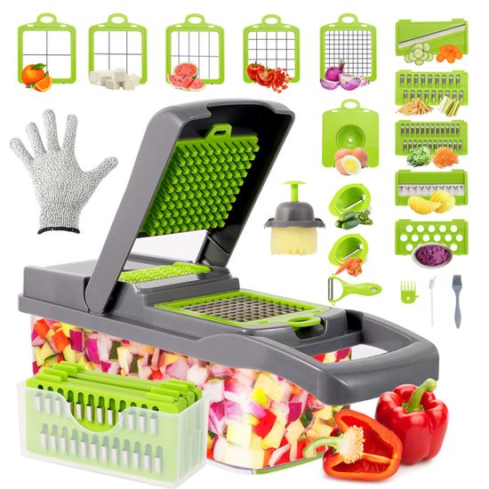 Cisixin Mandoline Multifonction 4 Lames – Trancheuse Légumes Et Fruits En Acier Inoxydable Professionnelle
