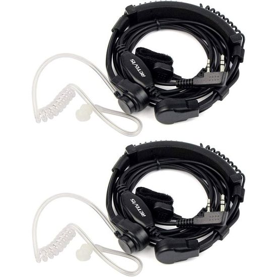 Retevis Auricolare Radio Bidirezionale 2 Pin Tipo Kenwood, Cuffia Leggera In Gomma Per Walkie Talkie RT24 R, Ricambio Professionale, 10 Pezzi